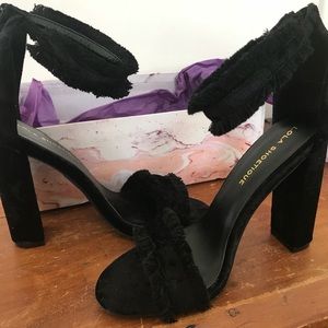 Lola Shoetique Velvet Chunky 5 inch Heels